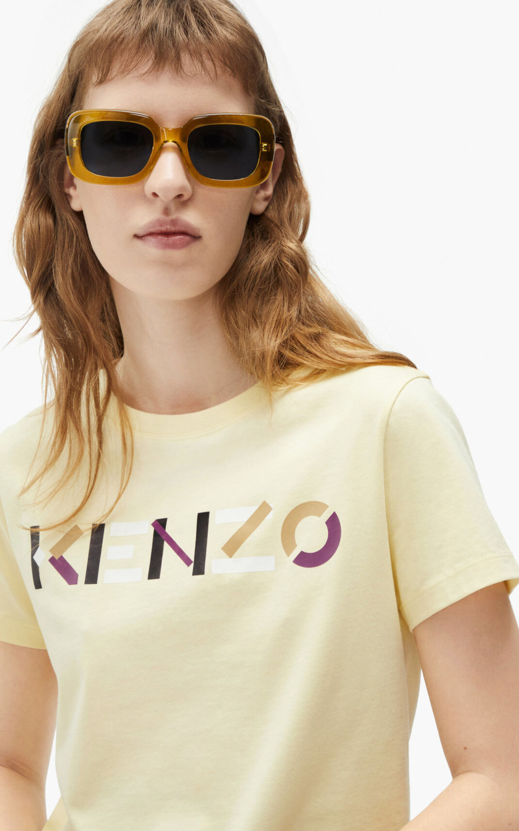 T Shirt Kenzo with multicoloured logo Femme Blanche | ELQP-56231